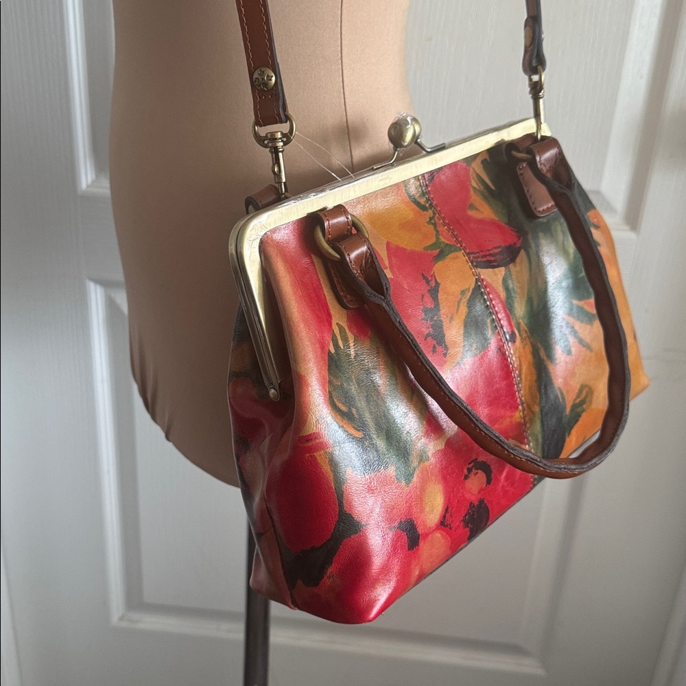 Patricia Nash Floral Leather Frame Robine Shoulder Crossbody Handbag Spring Mult - Picture 11 of 11
